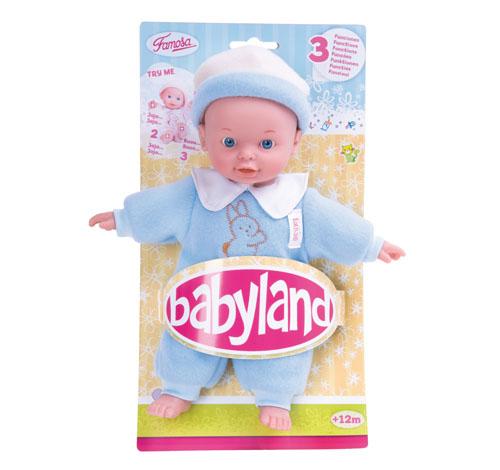 Famosa Babyland 25 cm 3 Fonctions Poupon Garcon Pyjama Bleu Poupon Achat prix fnac